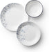 Vitrelle 18-Piece Service for 6 Dinnerware Set, Triple Layer Glass and Chip Resistant, Lightweight round Plates and Bowls Set, Indigo Speckle