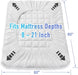 Bedding Quilted Fitted Queen Mattress Pad Cooling Breathable Fluffy Soft Mattress Pad Stretches up to 21 Inch Deep, Queen Size, White, Mattress Topper Mattress Protector