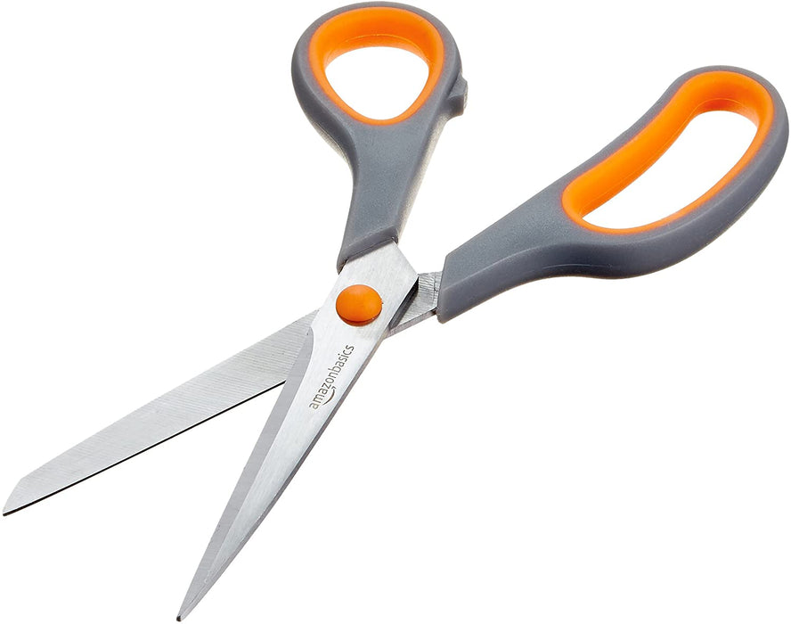 Amazon Basics Multipurpose, Comfort Grip, PVD Coated, Stainless Steel Office Scissors - Pack of 3