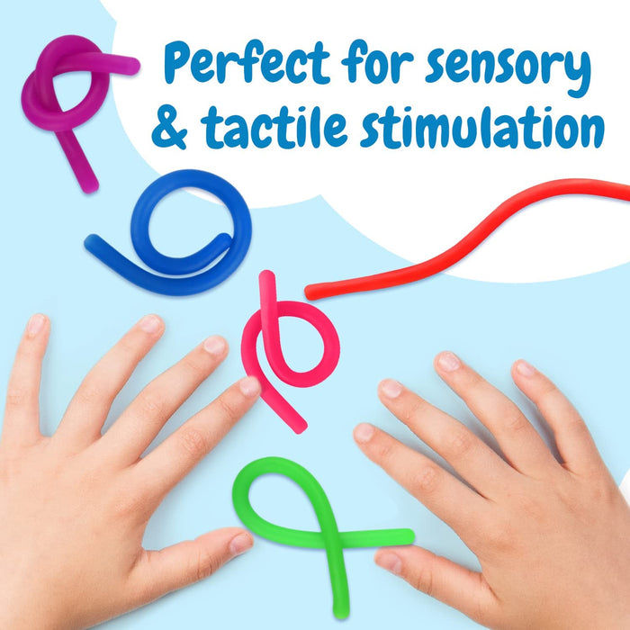Impresa - 5 Pack Original Stretchy Fidget Sensory Toys for Kids and Adults - Monkey Noodles - Stretches from 12 Inches to 8 Feet (Bpa/Phthalate/Latex-Free)