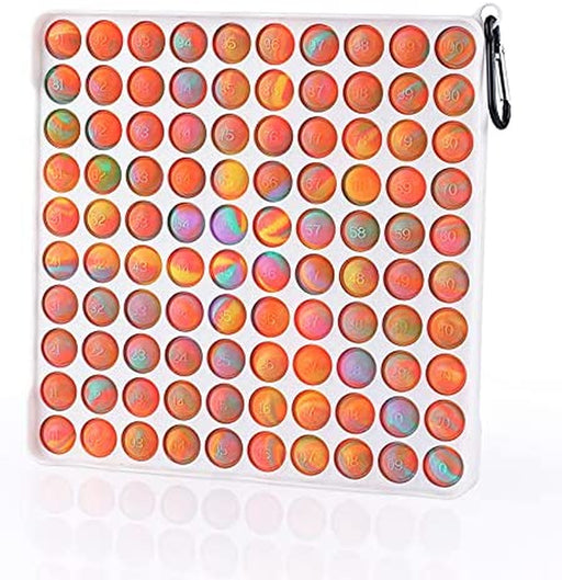 Fidget Sensory Toy, Push Big Size Pop It 100 Bubbles Sensory Toy, 1 Pack Square Silicone Puzzle Toy, Stress Pressure Relieving for Kids, Adults for Relaxing(Ombre)