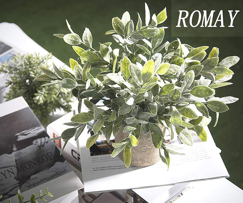 3 Pack Mini Potted Artificial Plants Fake Eucalyptus Greenery in Pots for Home Office Desk Decor