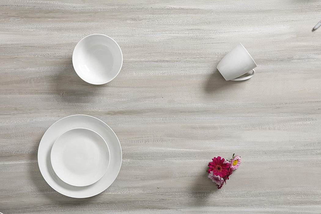 Gibson Home Zen Buffet Porcelain Dinnerware Set, Service for 6 (30Pcs), White (Coupe)