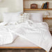 White Comforter Full Size, 3 Pieces Boho Lightweight Solid Bedding Set & Collections, All Season Fluffy Bed Set (79X90In Comforter & 2 Pillowcases)
