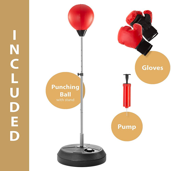 Nikou Punching Bag with Stand for Adults & Kids, Adjustable Height Freestanding Punching Ball Boxing Speed Bag, Ideal for MMA Reflex Speed Training, Fitness,Punching and Muscle Building