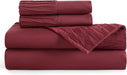 Full Size Sheets Set Burgundy - Soft 1800 Bedding Microfiber Sheets Full Size Bed, 4 Pieces Full Bed Sheets