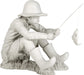 EU9288 Gone Fishing Fisherman Boy Garden Statue, 17 Inch, 10.5" D X 17" W X 17" H, Two Tone Stone
