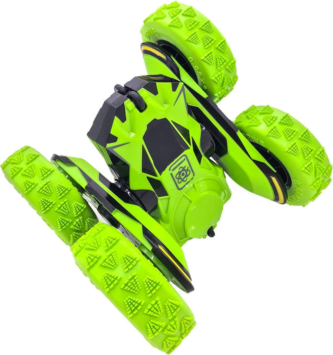 RC Stunt Cars Remote Control Car Double-Sided Driving 360-Degree Flips Rotating Car Toy, Green