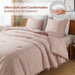 Blush Pom Pom Fringe Comforter Full(79X90 Inch), 3 Pieces(1 Boho Comforter and 2 Pillowcases) Aesthetic Boho Comforter, Lightweight Soft Microfiber down Alternative Bedding Set