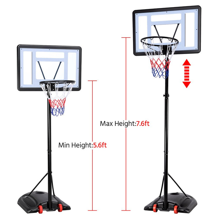 7-9.2 Ft. Height Adjustable Hoop Portable Basketball System Goal Outdoor Kids Youth with Wheels and Weighted Base