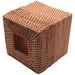 Square Rattan Tissue Box Cover, Hand Woven Wicker Tissue Holder, 5.7 X 5.7 X 5.7 Inches, Wood Color