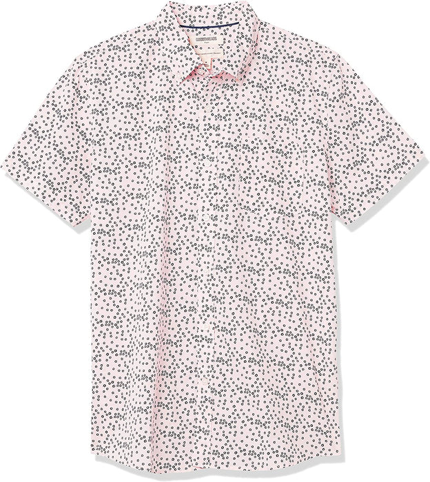 Men'S Standard-Fit Short-Sleeve Printed Poplin Shirt