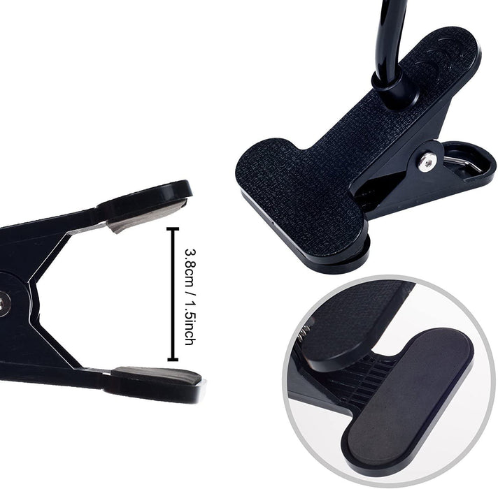Plastic Flexible Long Arms Gooseneck Clip Clamp Stand Universal Cell Phone Holder - Black