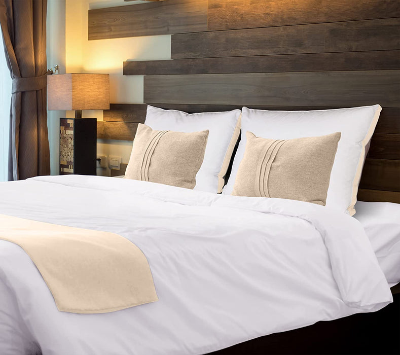 Bed Pillows for Sleeping Queen Size (Beige), Set of 2, Cooling Hotel Quality, Gusseted Pillow for Back, Stomach or Side Sleepers