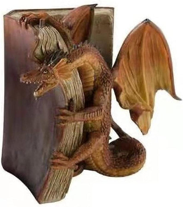 2PCS Funny Dragon Bookends Resin Dragon Statue Book Shelf Organizer Book Ends Figurines for Home Office Shelves Decor