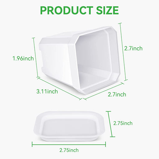 30Pcs 2.7 Inches Nursery Pots with Trays, 50Pcs Plant Labels, Thickened Square Transplanting Pots Kit, Plant Seed Starter, Drain Holes, Germination, Home Décor, Garden, Balcony, White