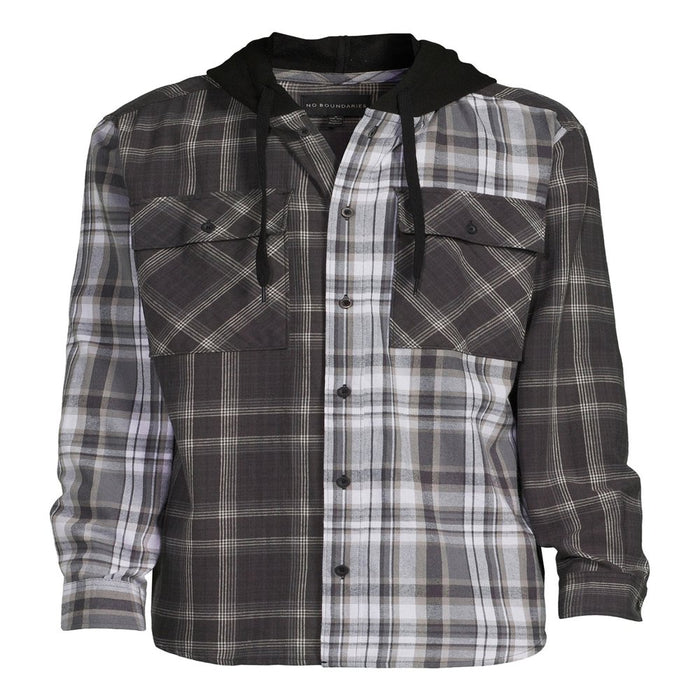 Men'S and Big Men'S Hooded Flannel Shirt with Long Sleeves, Sizes up to 5X