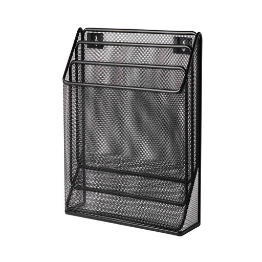 Pen + Gear,Desktop Organizers, Metal Mesh Desk Organizer with Hook,Black, 3 Compartments,