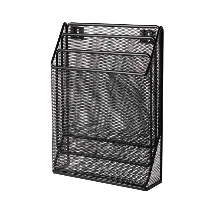 Pen + Gear,Desktop Organizers, Metal Mesh Desk Organizer with Hook,Black, 3 Compartments,