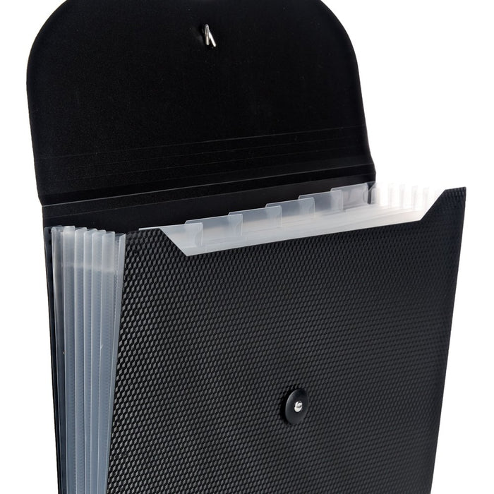 Pen + Gear Poly Durable 7 Pockets Expanding File, Textured Black