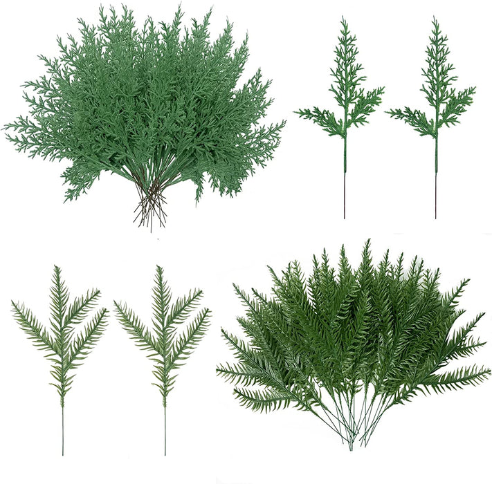 50PCS Christmas Tree Filler Branches, Christmas Artificial Pine Branches, Christmas Artificial Evergreen Branches for Christmas DIY Garland, Christmas Tree Fillers, Present Decor Christmas Decorations
