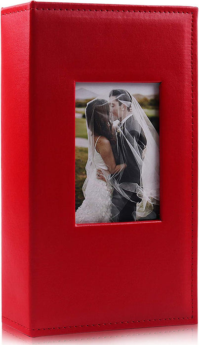 Photo Picture Album 4X6 300 Photos,Small Capacity Premium Leather Cover Wedding Family Photo Albums Holds 300 Horizontal Photos(Black)