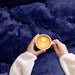 Plush Fluffy Duvet Cover Oeko-Tex Certified Luxury Ultra Soft Shaggy Crystal Velvet Bedding Set 3 Pieces(1 Duvet Cover + 2 Pillow Shams) Zipper Closure(Queen, Navy Blue)