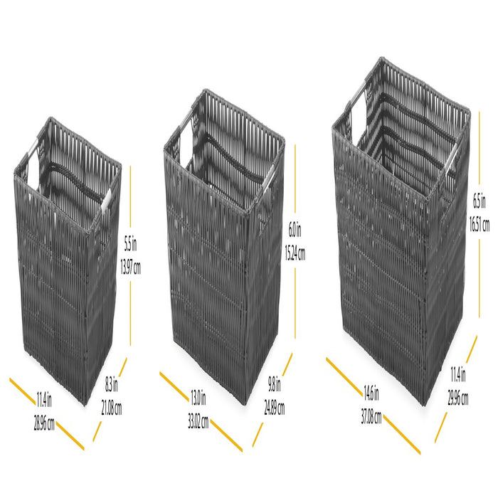 Rattique® Storage Baskets - Set of 3 - Gray