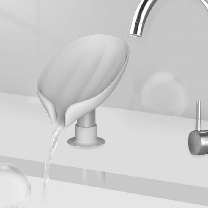 4 Piece Soap Dish Holder Self Draining Soap Holder Leaf Shape Bar Soap Holder Soap Saver with Suction Cup for Shower Bathroom Tub Kitchen Sink Plastic Tray Holder