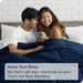 Goose down Alternative Comforter Set, Premium 1800 Collection, with Pillow Shams, 3 Piece Set, Queen, Dark Blue