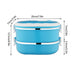 Thermal Lunch Box, 2 Layer Bento Boxes for Student/Adult,  Portable Stainless Steel Food Containers, Leak Proof Microwave Safe