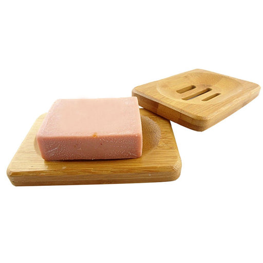 1Pc Bamboo Soap Dish, Bar Soap Holder for Bathroom Sink Shower Kitchen, Natural Wooden Tray for Soap, Sponges
