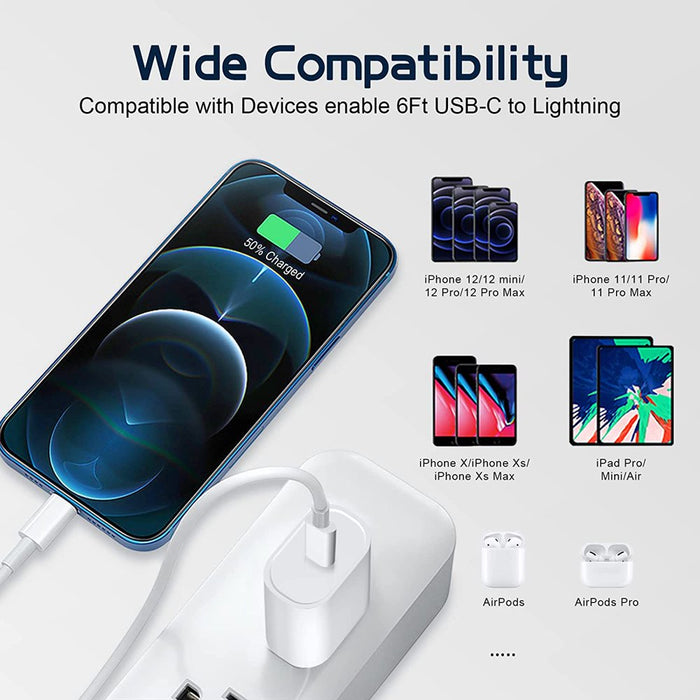 Phone Charger 2Pacsk 3 Ft Charging Cable and Wall Charger Power Adapter Plug Block Compatible Iphone 12 Pro Max 11 X/8/8 Plus/7/7 Plus/6/6S/6 Plu/5S/Se/Mini/Air/Pro Cases,