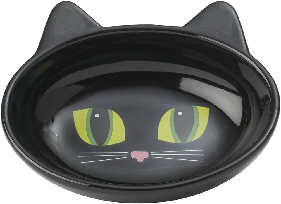 Petrageous 70658 Oval Frisky Kitty Stoneware Cat Bowl 5.5-Inch Wide and 1.5-Inch Tall Saucer with 5.3-Ounce Capacity and Dishwasher Safe Is Great for Cats, Pink