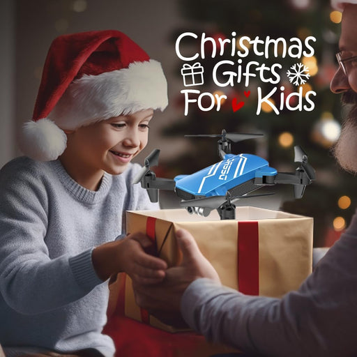 D20 Mini Drone with Camera for Kids, Remote Control Toys Gifts for Boys Girls with Voice Control, Gestures Selfie, Altitude Hold, Gravity Control, One Key Start, 3D Flips 2 Batteries,1 Piece, Blue