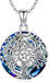 Tree of Life Necklace for Women S925 Sterling Silver Abalone Shell/Crystal/Moonstone Celtic Family Tree Pendant Anniversary Birthday Gift for Mom Grandma Tree Jewelry Gifts for Her