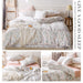 MICBRIDAL Reversible Floral Duvet Cover Queen Soft 100% Cotton Bedding Set Garden Floral Bedding Set Full 3 Pcs Garden Style Floral Comforter Cover for Girls Women