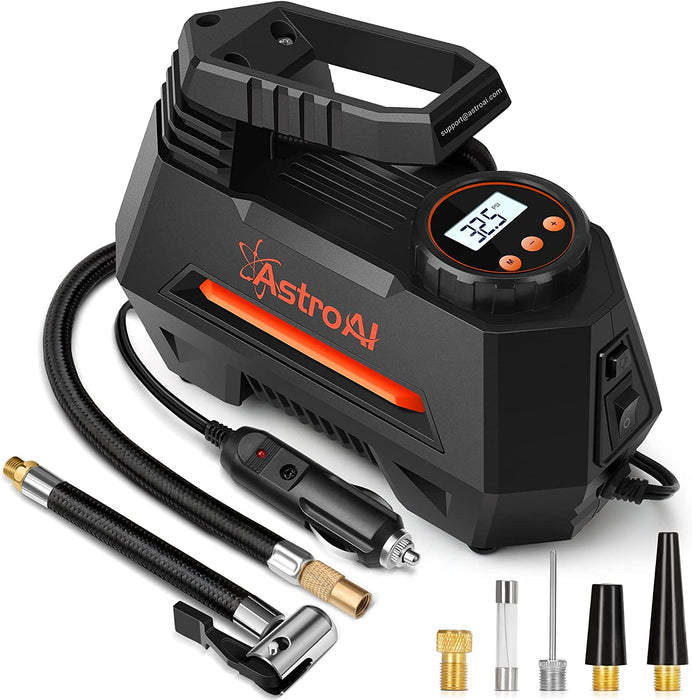 Tire Inflator Portable Air Compressor Air Pump for Car Tires - Car Accessories, 12V DC Auto Tire Pump with Digital Pressure Gauge, 100PSI with Emergency LED Light for Car, Bicycle, Balloons