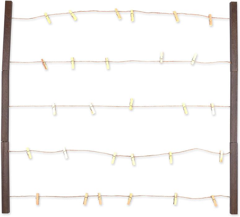 DII Clothesline Collage, Photo Display Collection, Rustic White, 26X29.75"