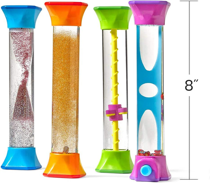 Sensory Fidget Tubes, Anxiety Relief Toy, Occupational Therapy Toys, Fidget Toys for Kids, Sensory Toys for Sensory Play, Play Therapy Toys, Calm down Corner, Toddler Must Haves (Set of 4)