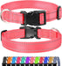 Reflective Dog Collar, Sturdy Nylon Collars for Large Girl and Boy Dogs, Adjustable Dog Collar with Quick Release Buckle, Red