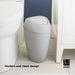 2.4 Gal Twirla Polypropylene Swing-Top Lid Bathroom Trash Can Garbage Can, Grey