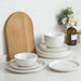 Saturn Dinnerware Sets, 12 Piece Dish Set, Plates and Bowls Sets for 4, White