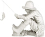 EU9288 Gone Fishing Fisherman Boy Garden Statue, 17 Inch, 10.5" D X 17" W X 17" H, Two Tone Stone