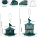 Bird Feeder for outside Hanging,Squirrel Proof Wild Bird Seed Feeders for Outdoor, Metal Large Bird Feeders Waterproof with 4 Lbs Seed Capacity for Cardinal, Sparrow,Finch,Chickadee Etc