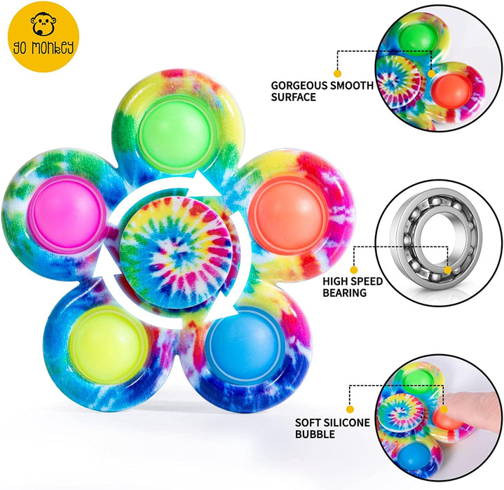 – 5 Pop Its Fidget Toy Pack Dinosaur Butterfly Kitty Unicorn Pop It and Fidget Spinner Rainbow Pop It Fidget Toys Autism ADHD Stress Anxiety Relief Popit Sensory Toys for Girls Boys