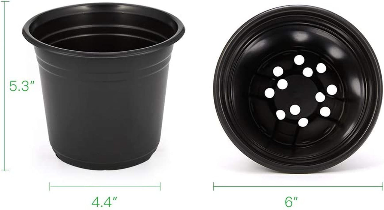 100-Pack 0.5 Gallon Plant Nursery Pots, Plastic Pots for Flower Seedling, Flower Plant Container Seed Starting Pot, Come with 100 Pcs Plant Labels