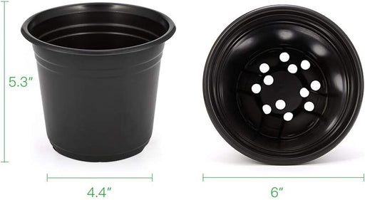100-Pack 0.5 Gallon Plant Nursery Pots, Plastic Pots for Flower Seedling, Flower Plant Container Seed Starting Pot, Come with 100 Pcs Plant Labels