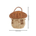 1Pc Hand Woven Rattan Mushroom Shape Storage Basket Lovely Desktop Adornment