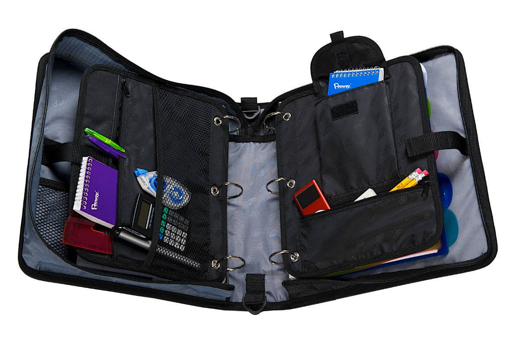 Case It Dual Two 1.5 Inch D-Ring Zipper Binder, Dual-121-A, Black